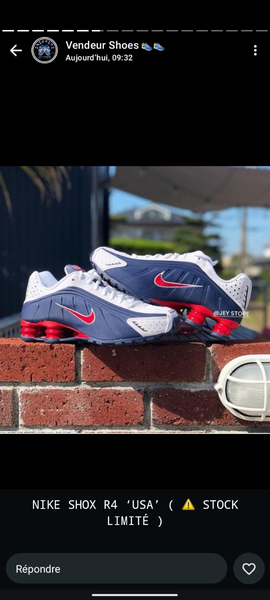 Basket Nike Shox R4 Rouge/Blanc