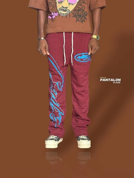 Pantalon Flare Streetwear Coloré