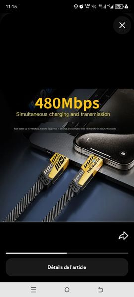 Câble USB Haute Vitesse