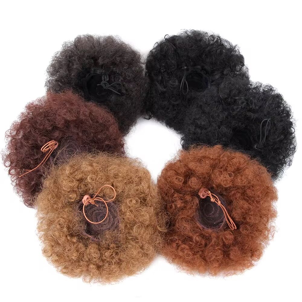 Chignon afro bouclé 8 pouces