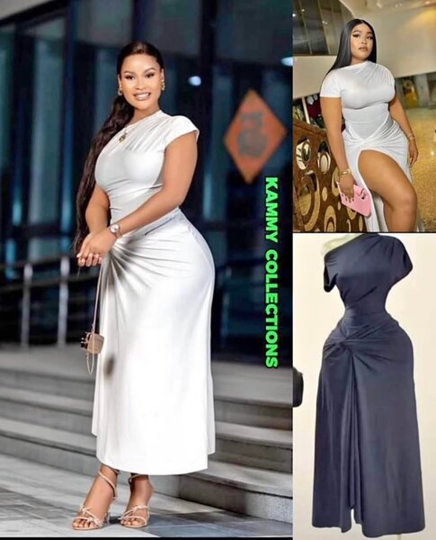 Robe élégante fendue blanche