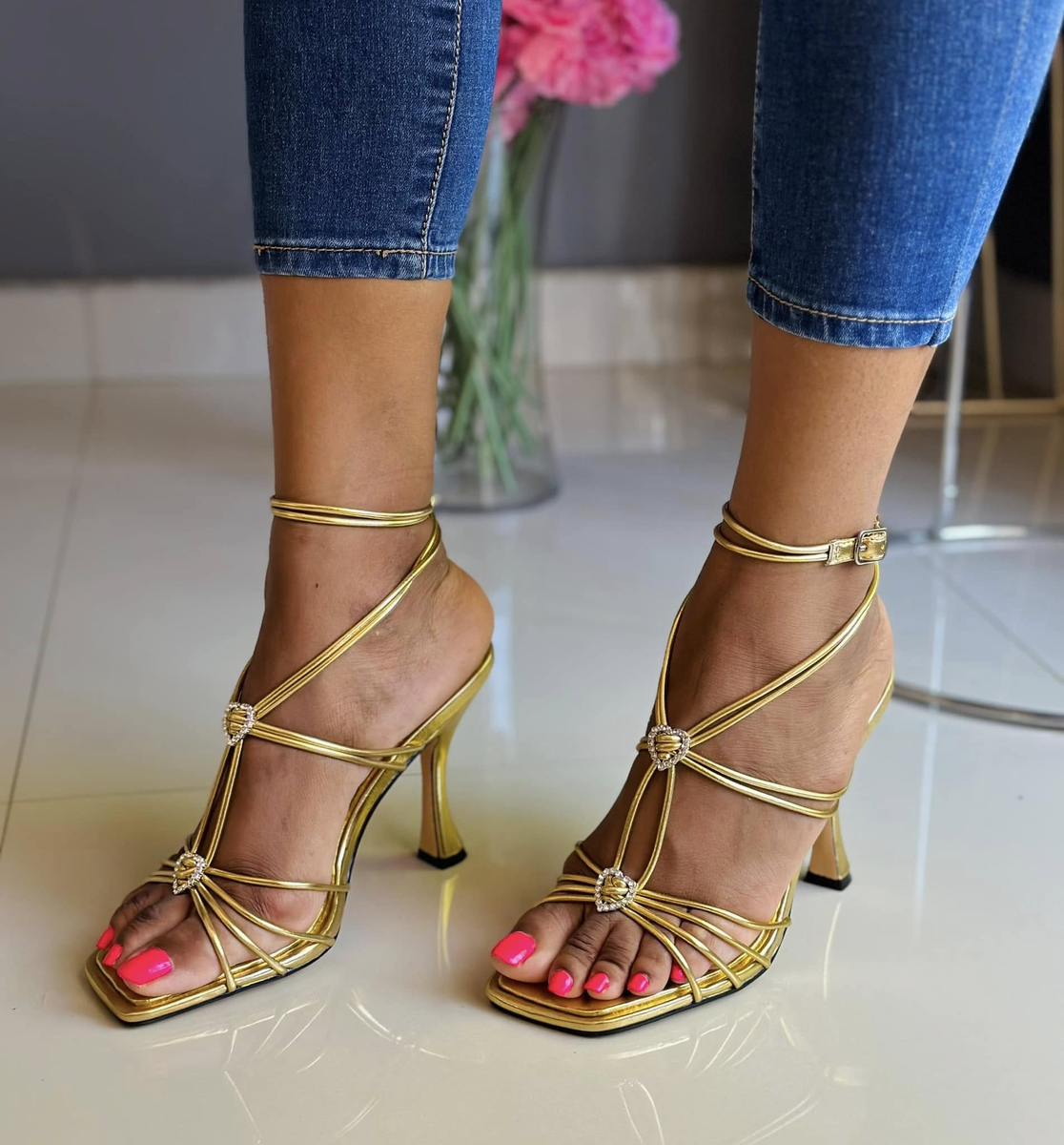 High heels sandalias
