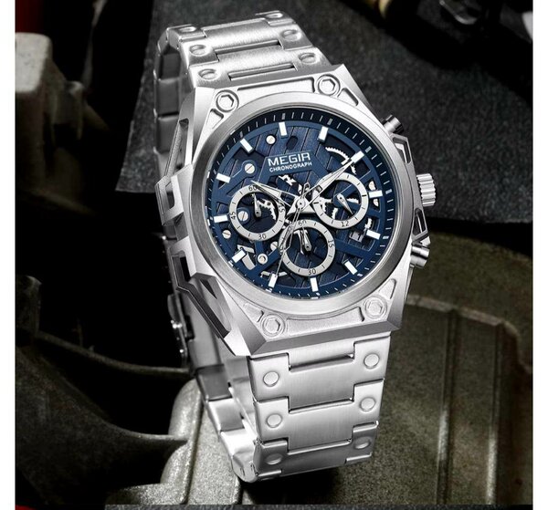 Montre chronographe homme acier