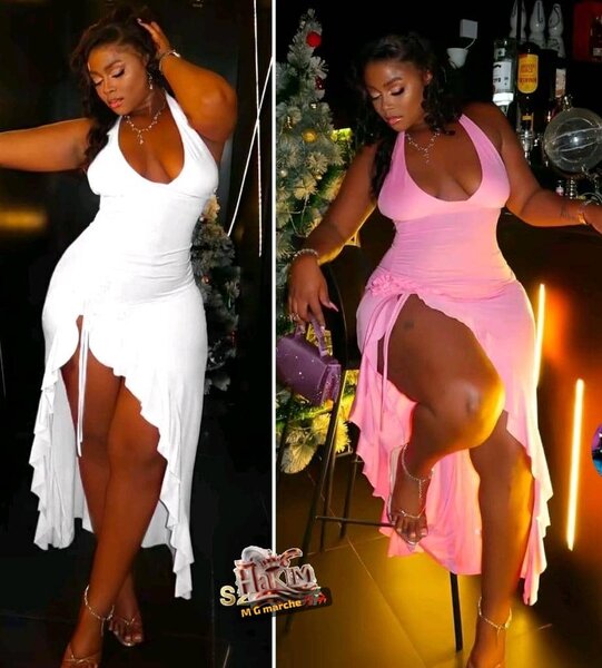 Robe longue fendue élégante