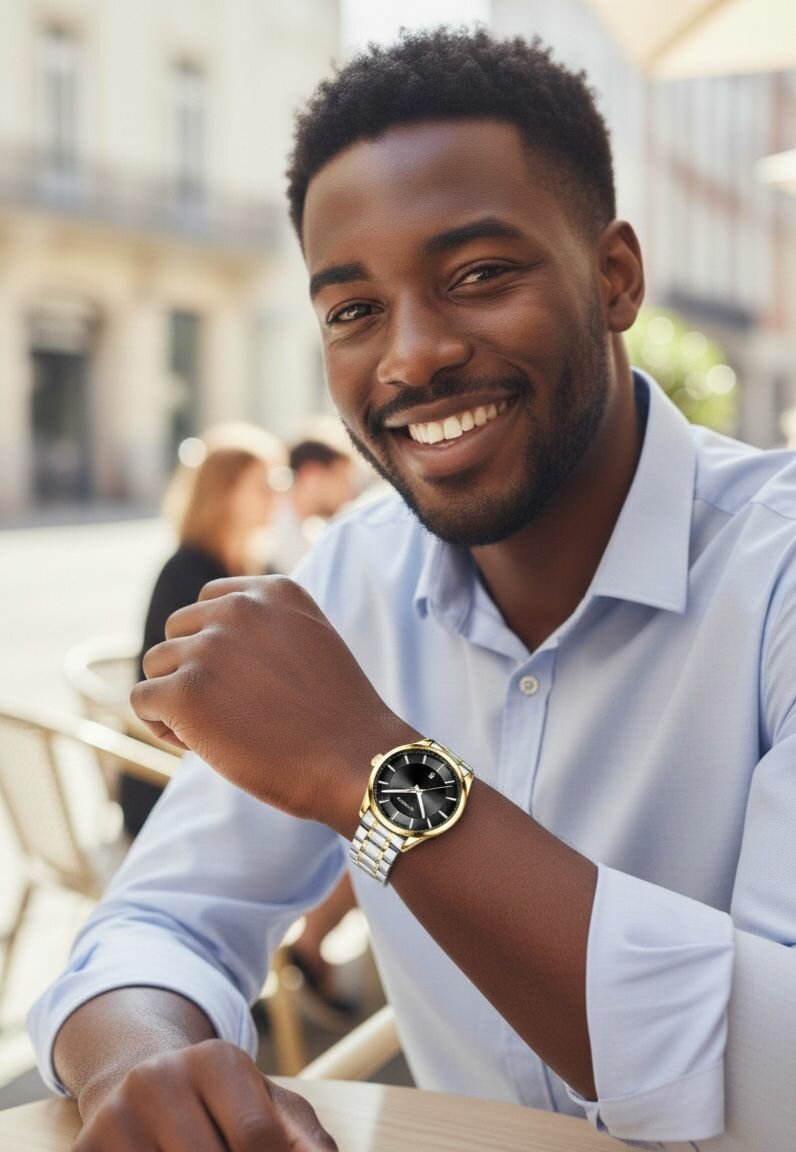 Montre-bracelet en acier inoxydable élégante