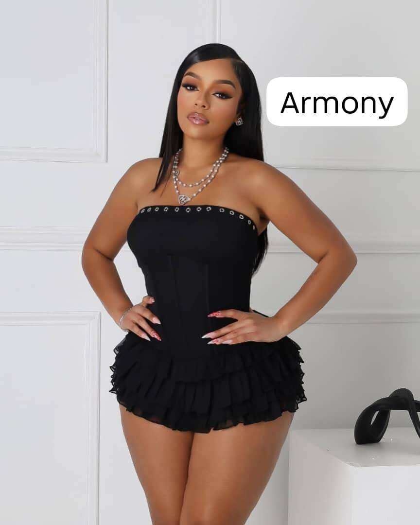 Robe Bustier à Volants Chic