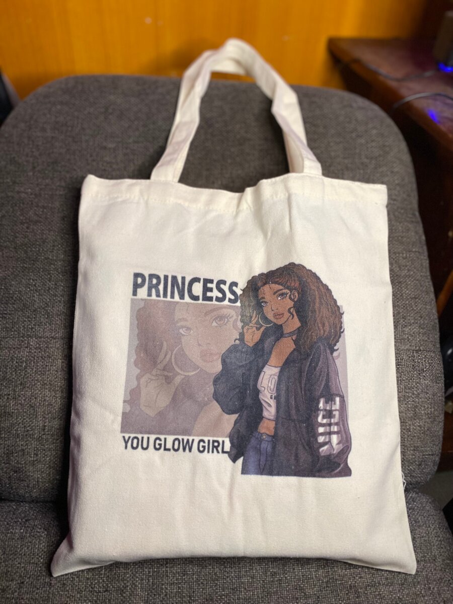 Sac en toile imprimé princesse