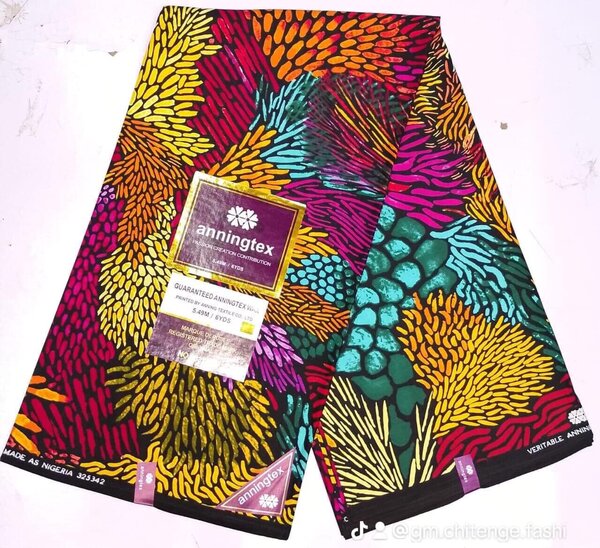 Tissu orange violet jaune