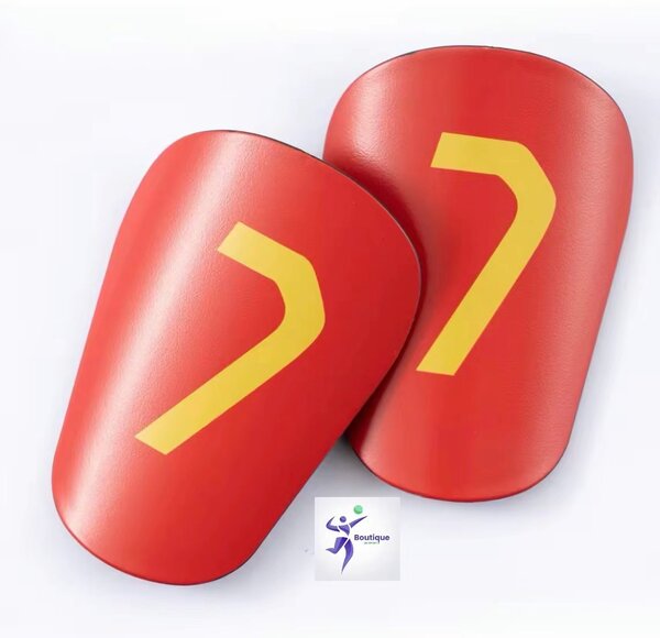 Protège-tibias de football rouge