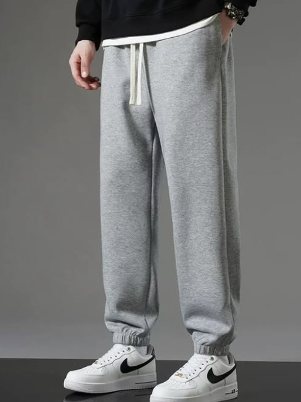 Утепленные штаны серые