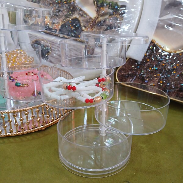 Boîte à bijoux rotative en acrylique