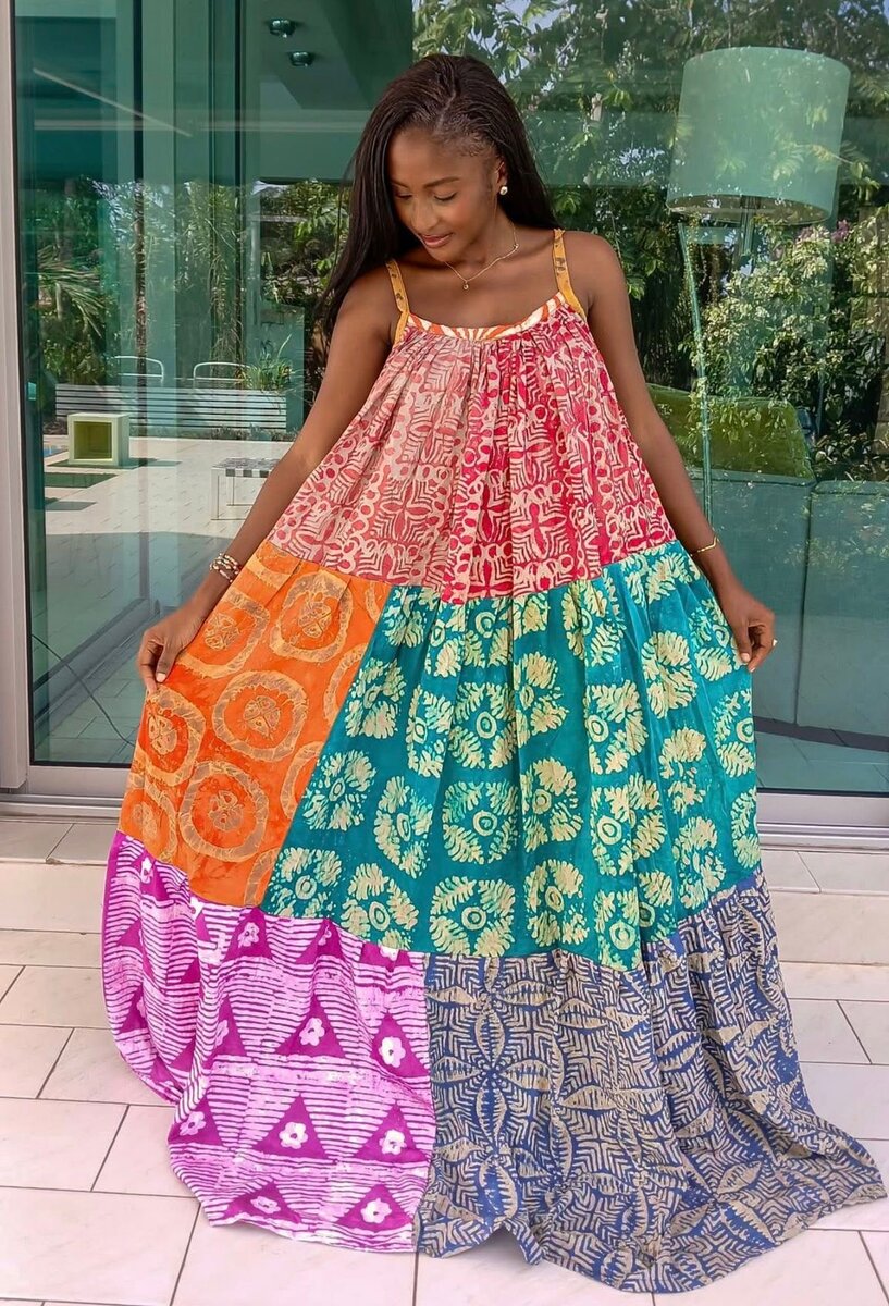 Robe Bohème Évasée Multicolore