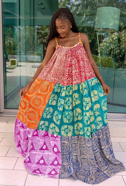 Robe Bohème Évasée Multicolore