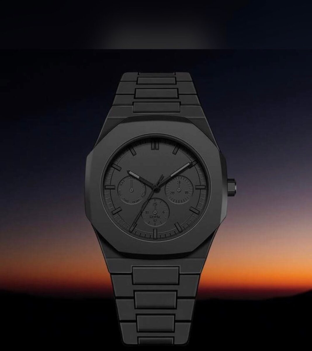 Montre Homme Minimaliste Noire