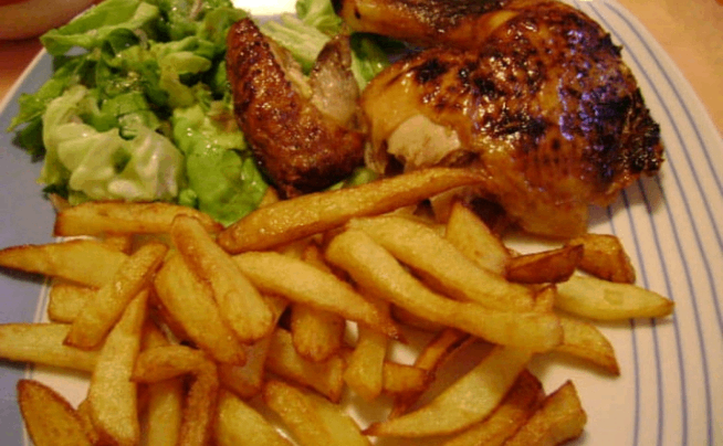 Poulet grillé et Frites