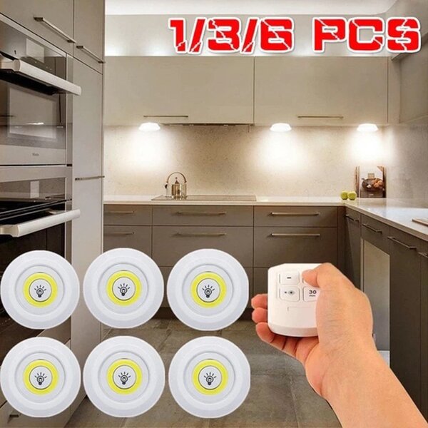 6pcs LED light with remote