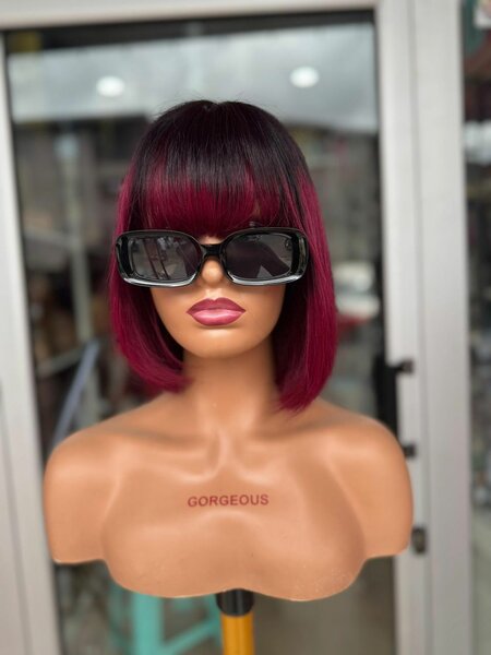 Perruque Bob Bicolore Élégante