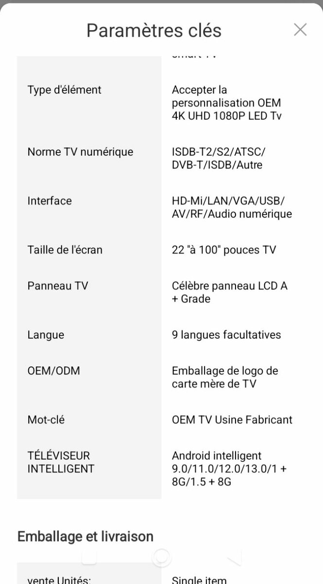 Télévision smart Google tv wifi Bluetooth