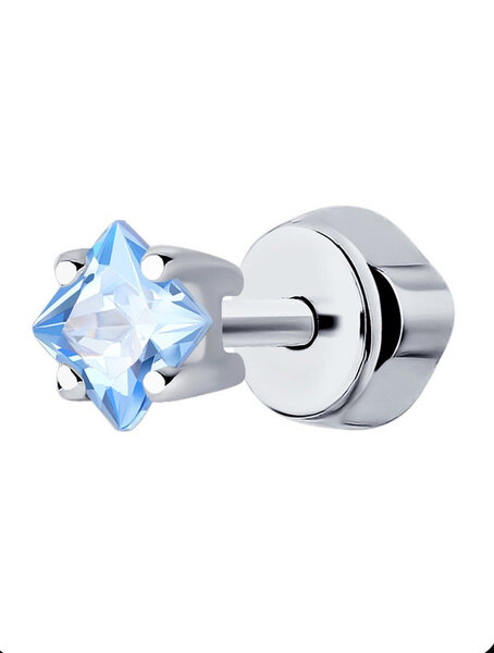 Bouche piercing bleu zircon