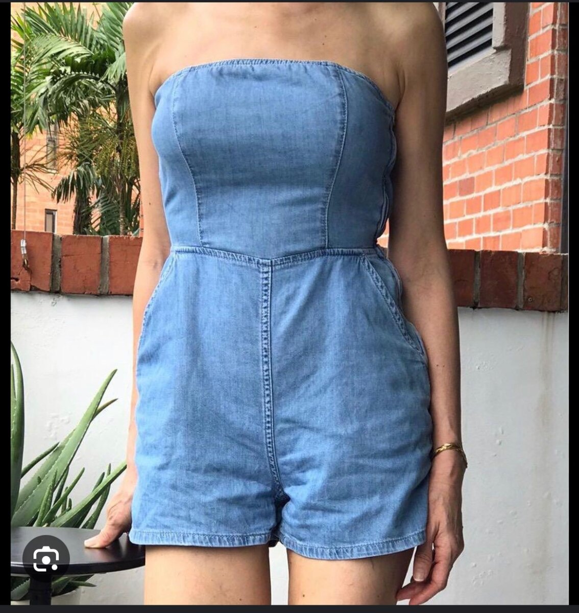 Tube Denim romper ( faded)