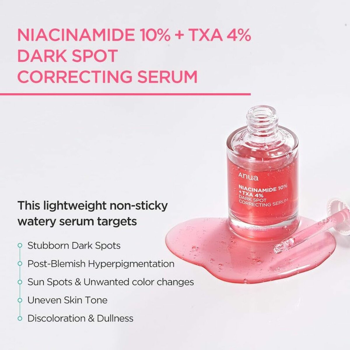 ANUA 10% NIACINAMIDE + 4% TXA DARK SPOT CORRECTING SERUM