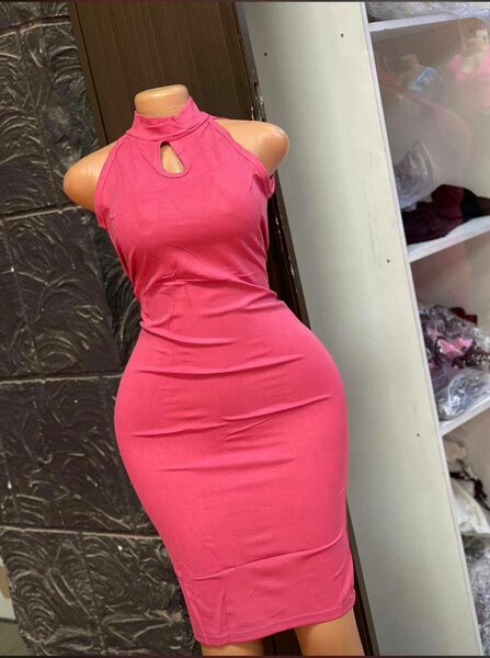 Sleeveless Bodycon Dress Pink