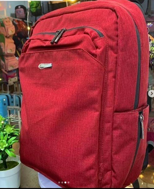 Solar Powered Backpack for Phone Charging, Red