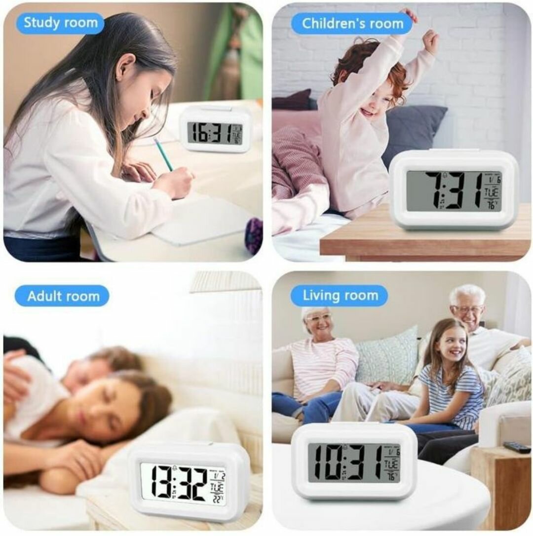 Digital Alarm Clock - White