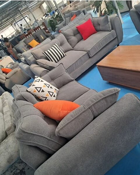 Canapé d'angle moderne gris