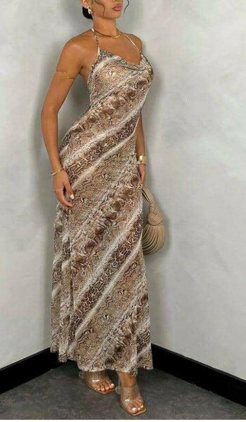 Robe Longue Imprimée Élégante