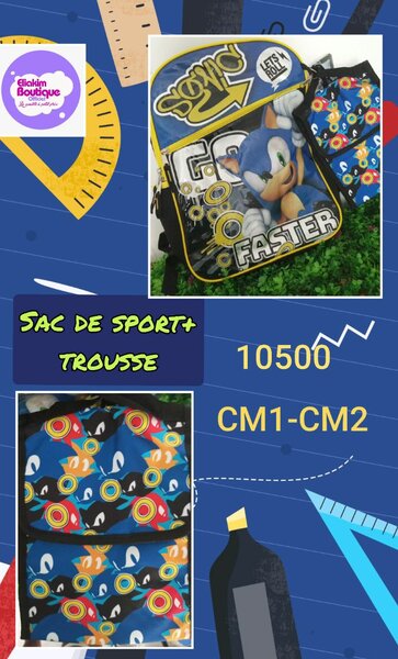 Sac à dos Sonic CM1-CM2