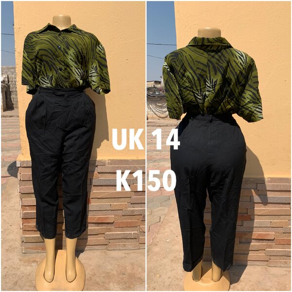 Black classic high waist trousers size 14