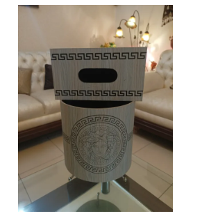 Round Dust Bin Set with Versace Logo