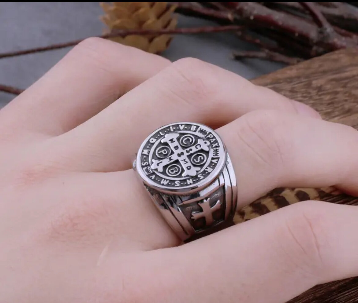 Bague en acier inoxydable gravée