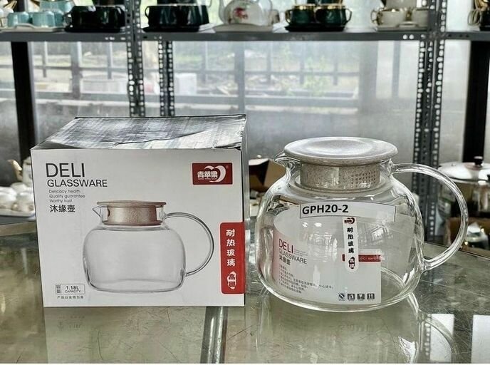 1180ml Borosilicate Glass Teapot