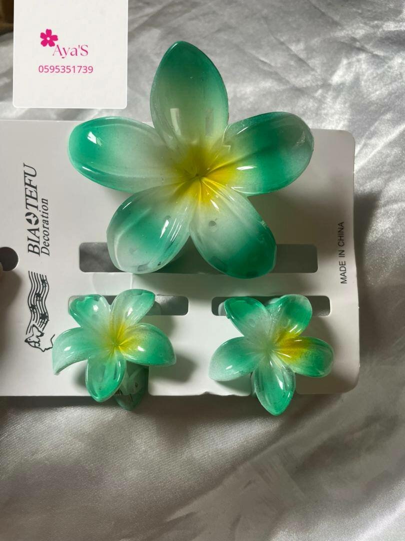 Pinces à cheveux fleur colorée