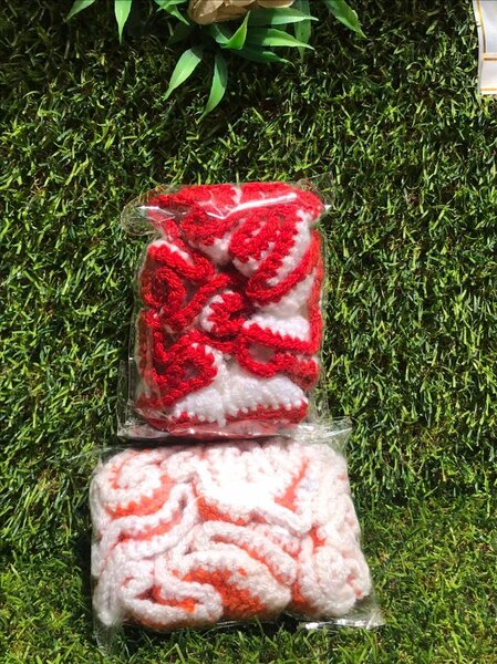 Chouchous en crochet colorés