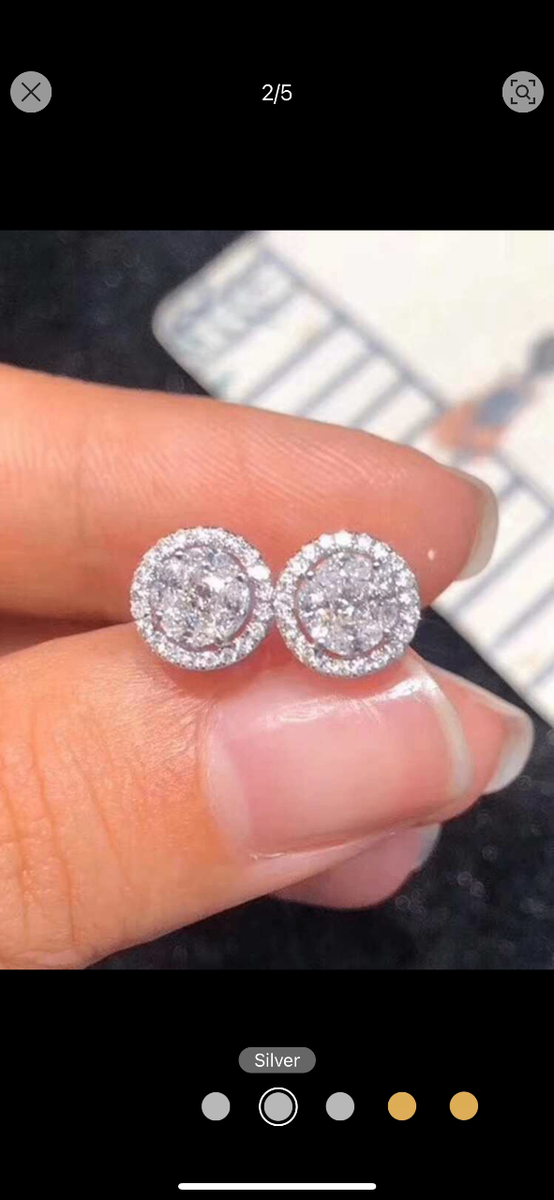 zirconia stoned stud earrings