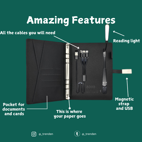 Ultimate Diary with wireless powerbank 64Gb USB reading ligh