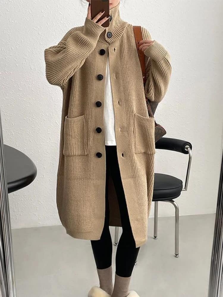 Women's cardigan, buttoned, warm.