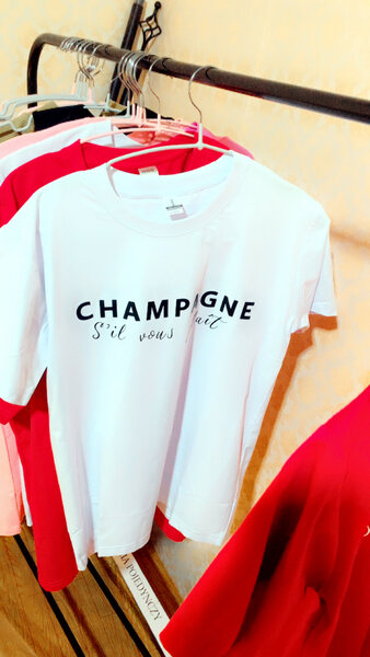 T-shirt Blanc Imprimé CHAMPAGNE