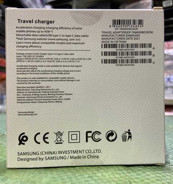 Chargeur Samsung original 45W
