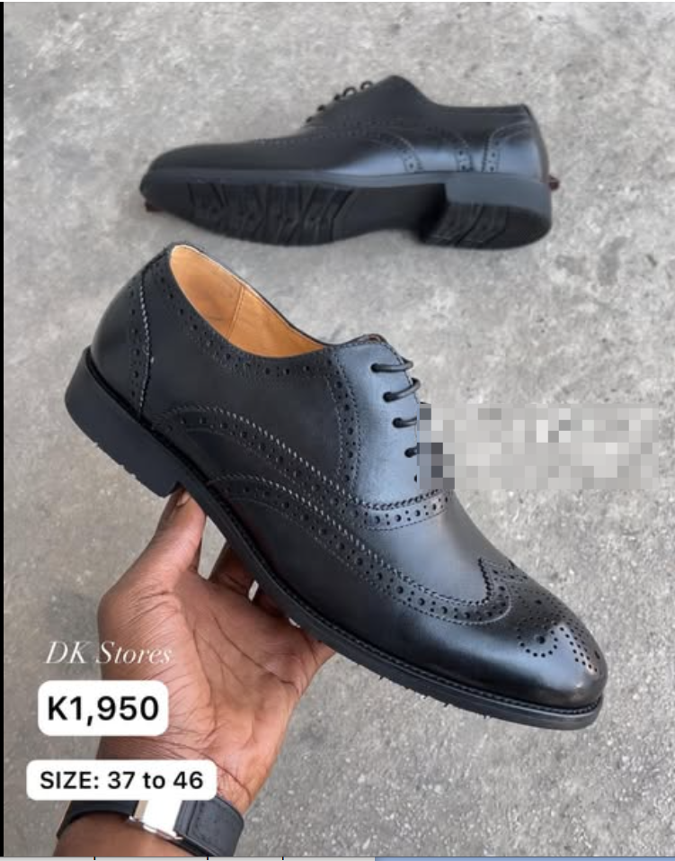 men's shoes black with perforation