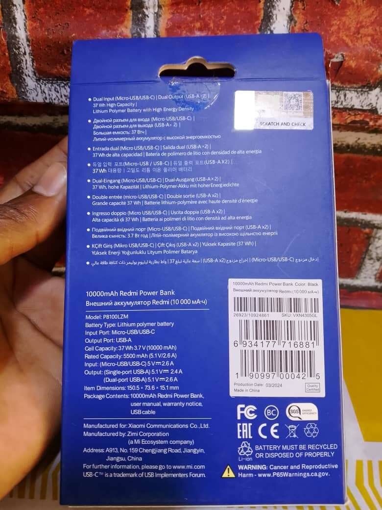 PowerBank redmi  10000 mAh