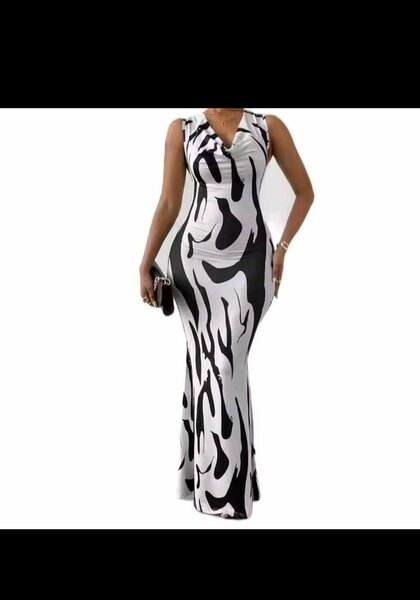 Robe longue imprimée élégante