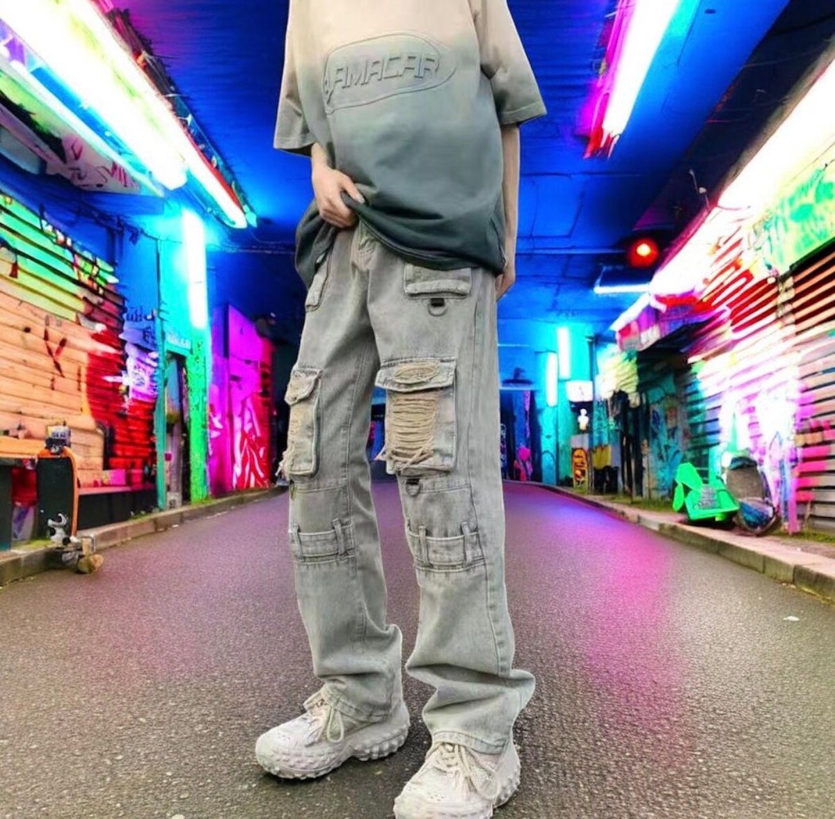 Pantalons déchirés style urbain