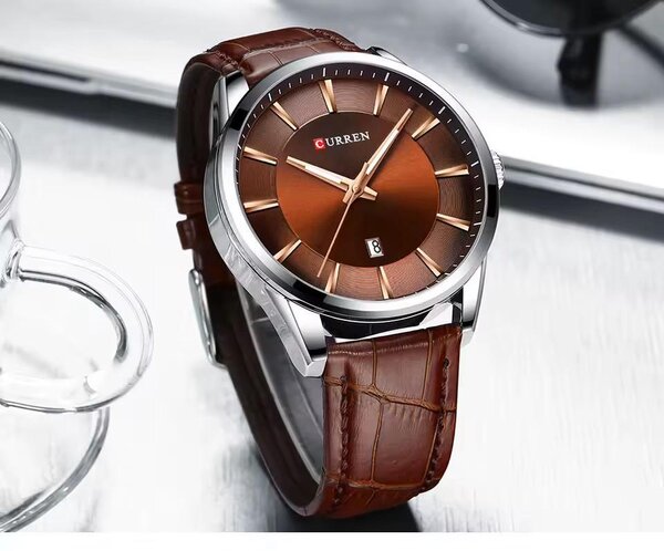 Montre homme cuir brun