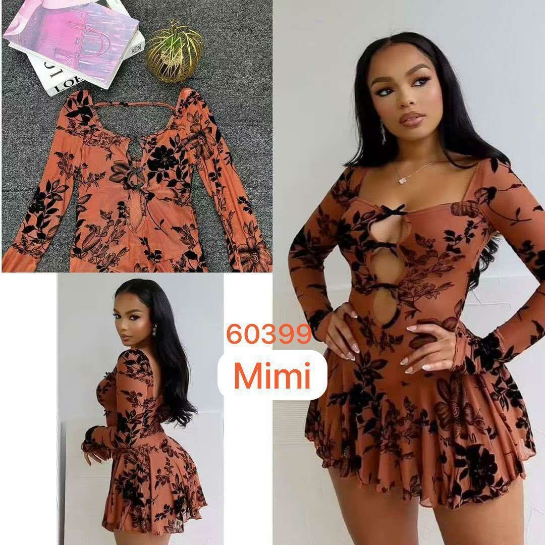 Robe en velours floral sexy