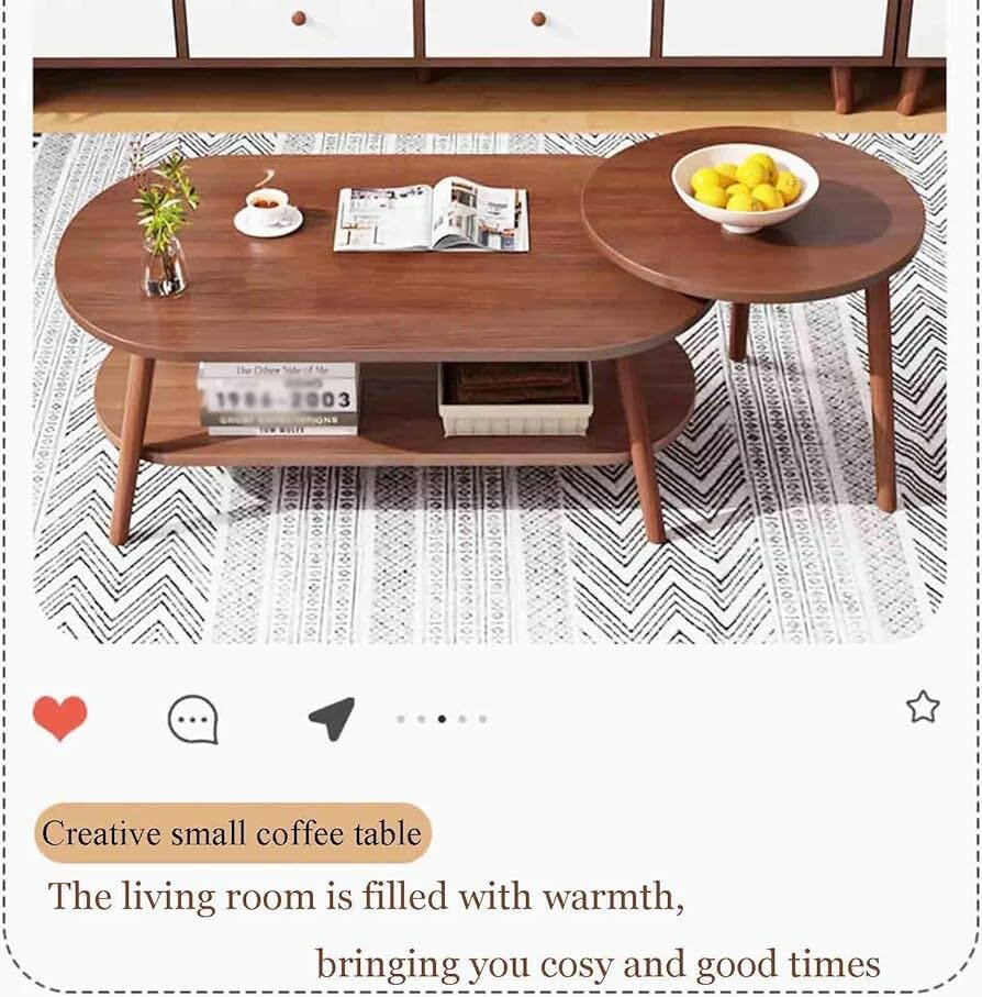 Table basse ovale bois design