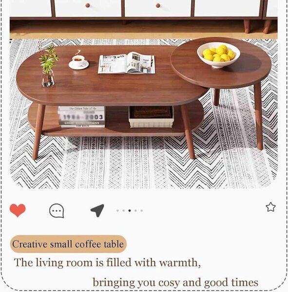 Table basse ovale bois design